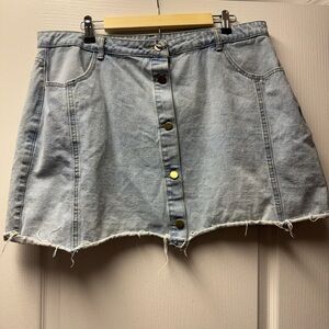 Denim Button-Front Women's Skirt